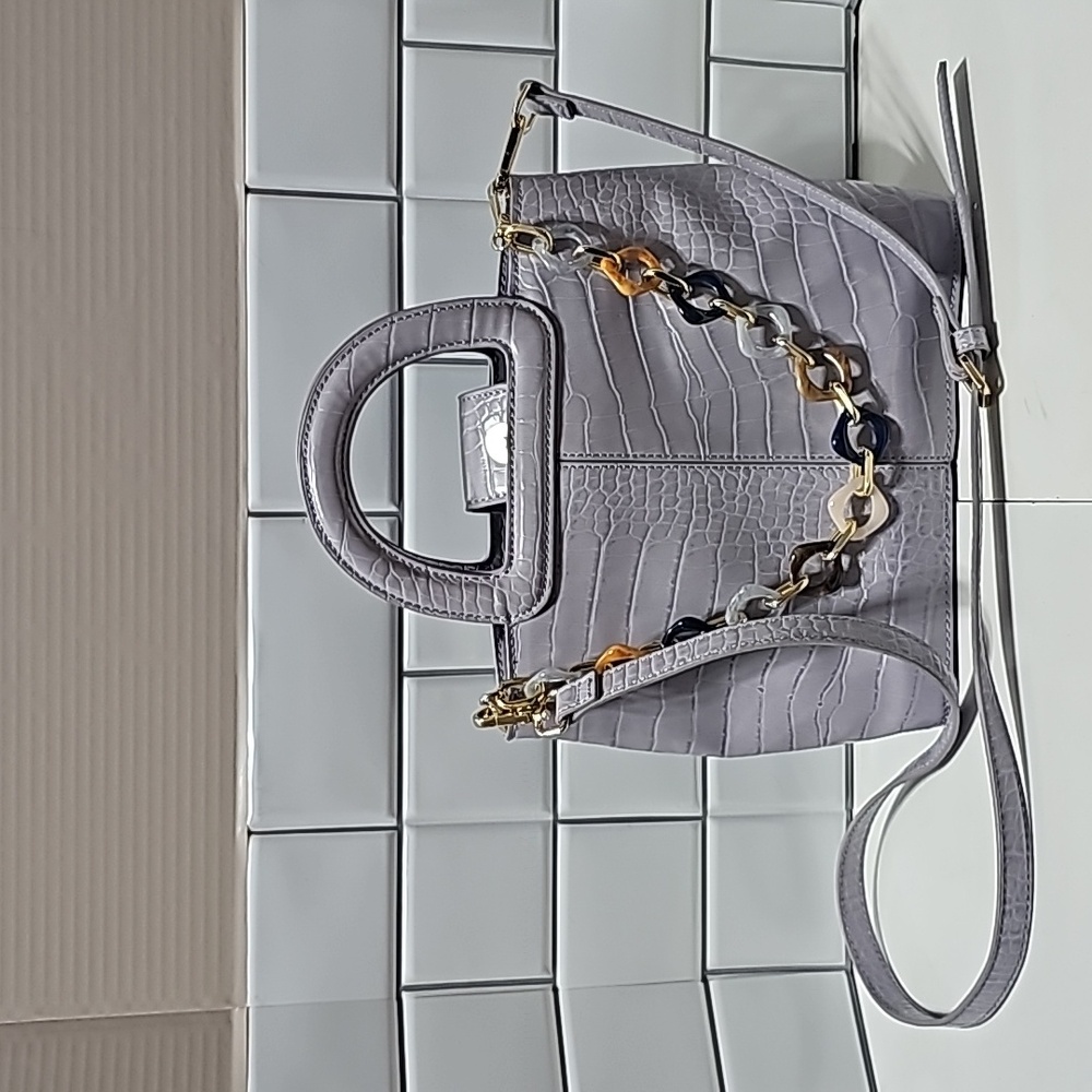 Topshop Tia Crocodile Grab Bag-Lilac-*EUC*